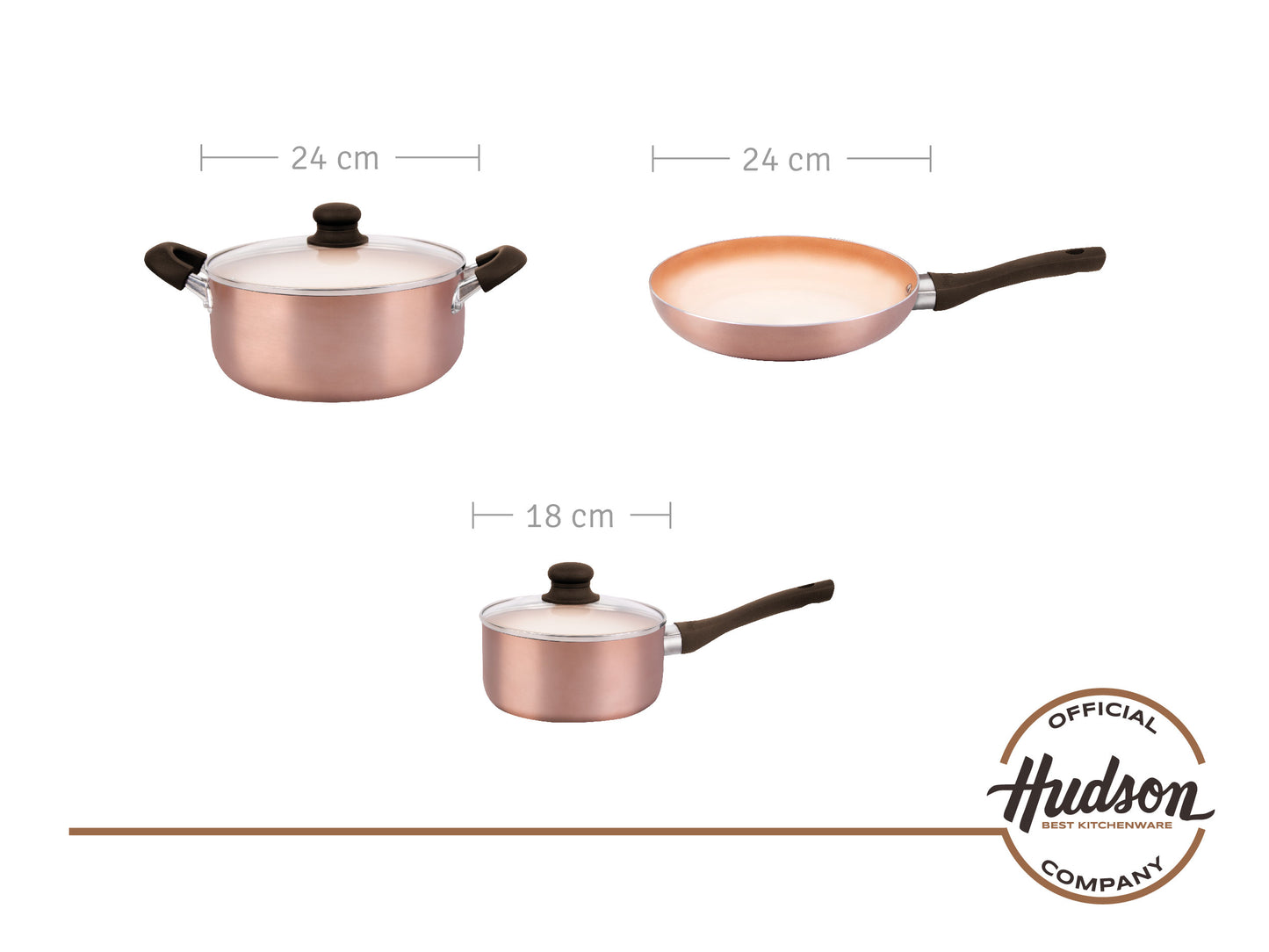 Bateria De Cocina Antiadherente Ceramico Hudson 12 Piezas