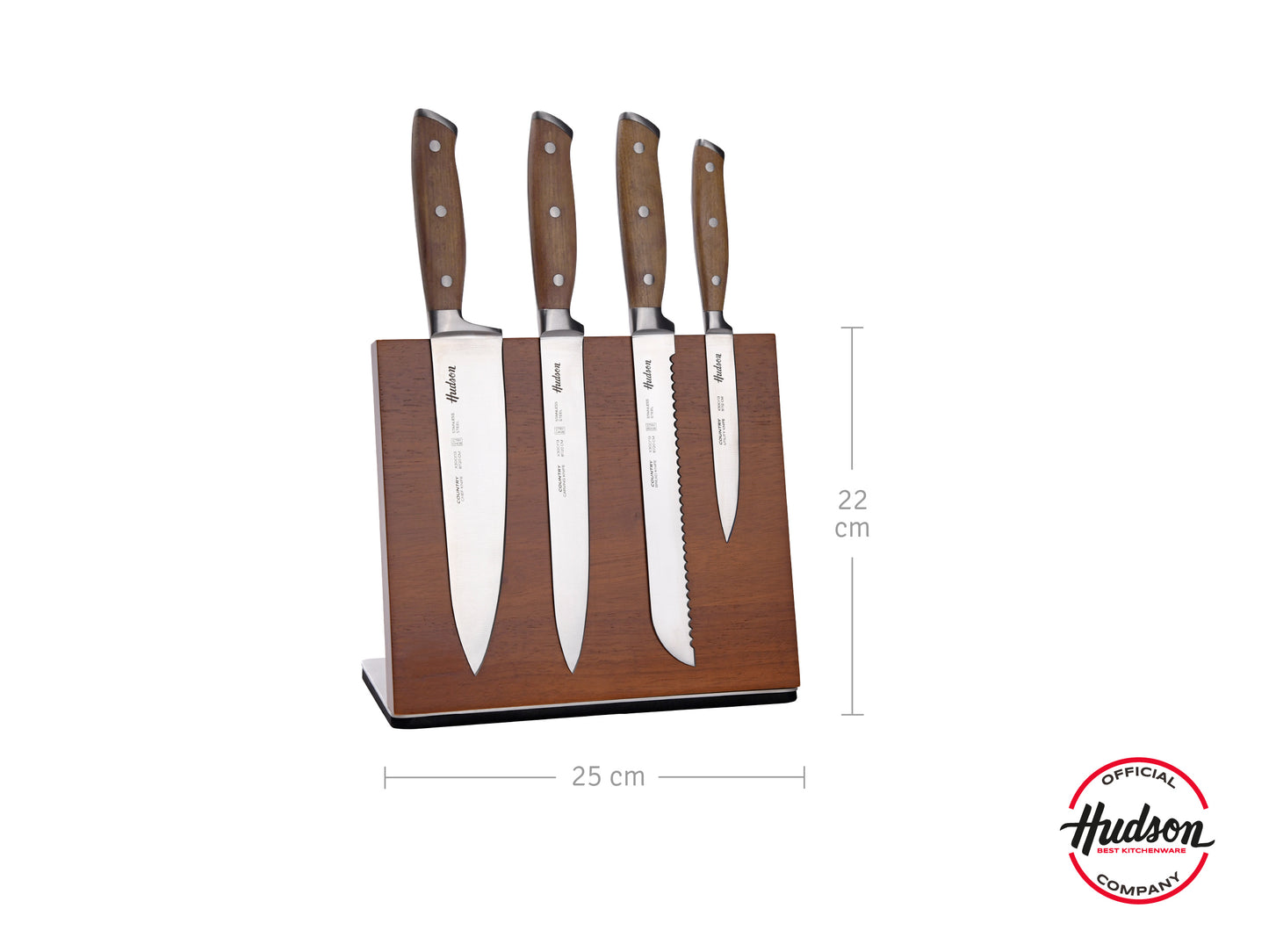 Set 4 Cuchillos Acero Inoxidable Y Mango De Madera