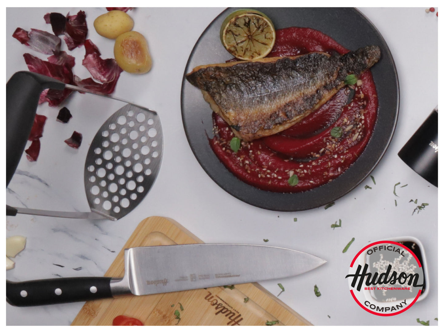 Set Olla Aluminio c/ Antiadherente 22 cm + Pisapapas y Pelapapas de Acero Inoxidable