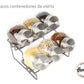 Especieros de vidrio x 6 con rack