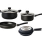 Set de Ollas y Sartenes Línea Aluminio Negro
