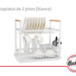 Escurridor De Platos Blanco 2pisos Madera Linea Hudson