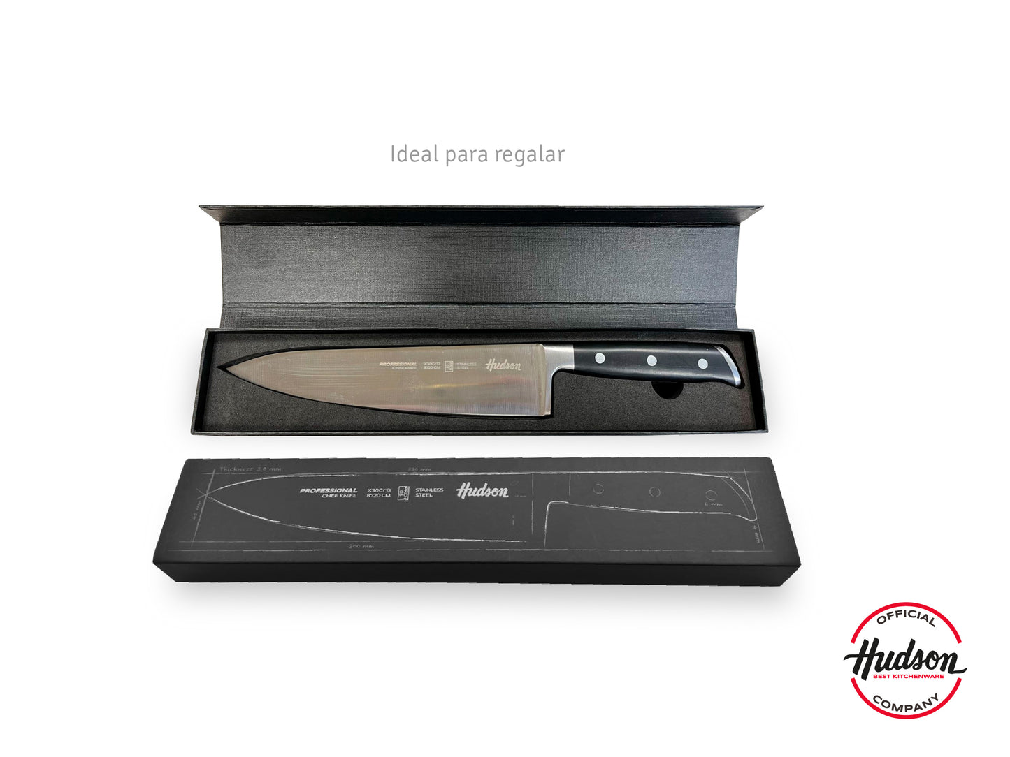 Cuchillo Chef 8  Acero Inoxidable Caja Para Regalo