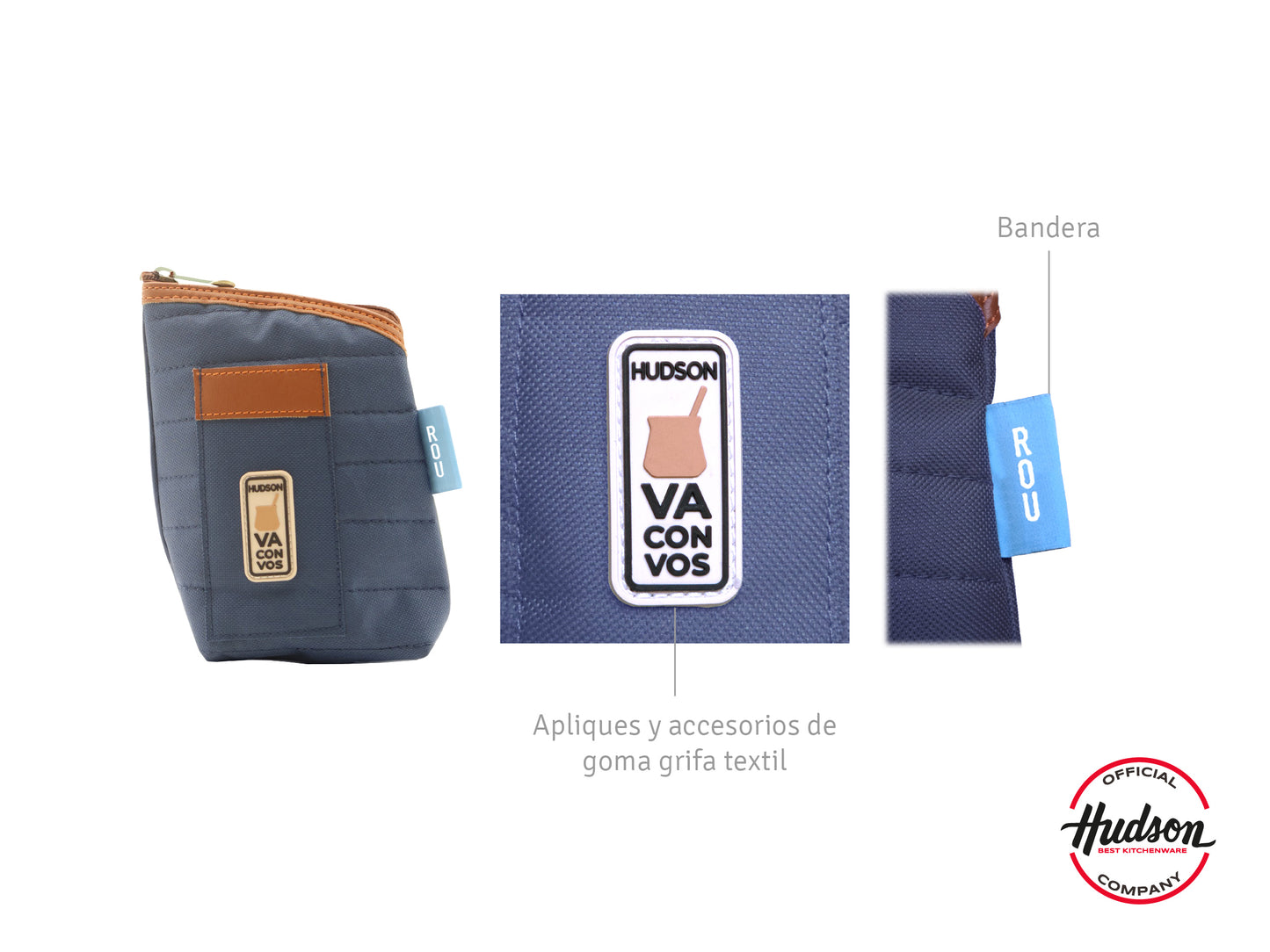 Yerbera Con Pico Vertedor Y Bolsillo Azul