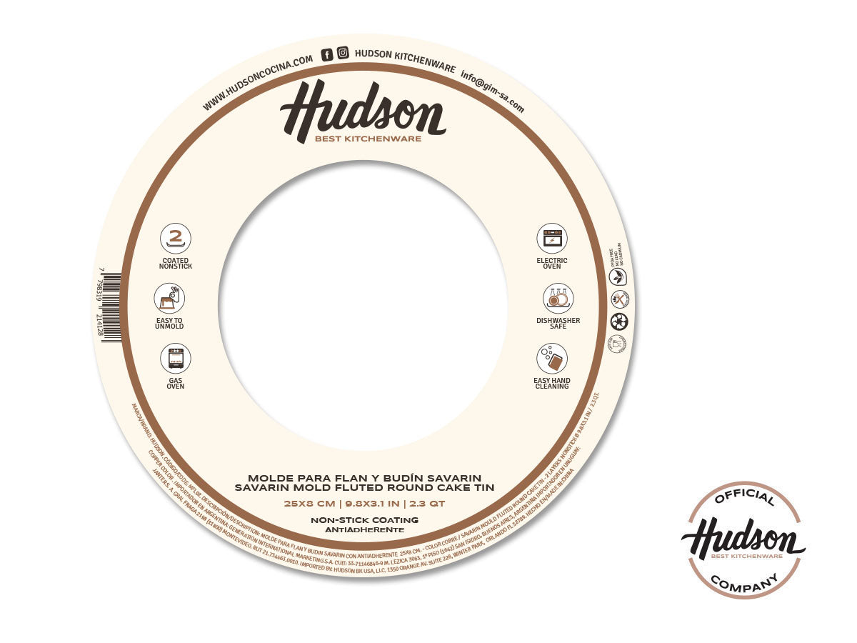 Molde Flan/budín Hudson Con Antiadherente Cerámico 25 Cm