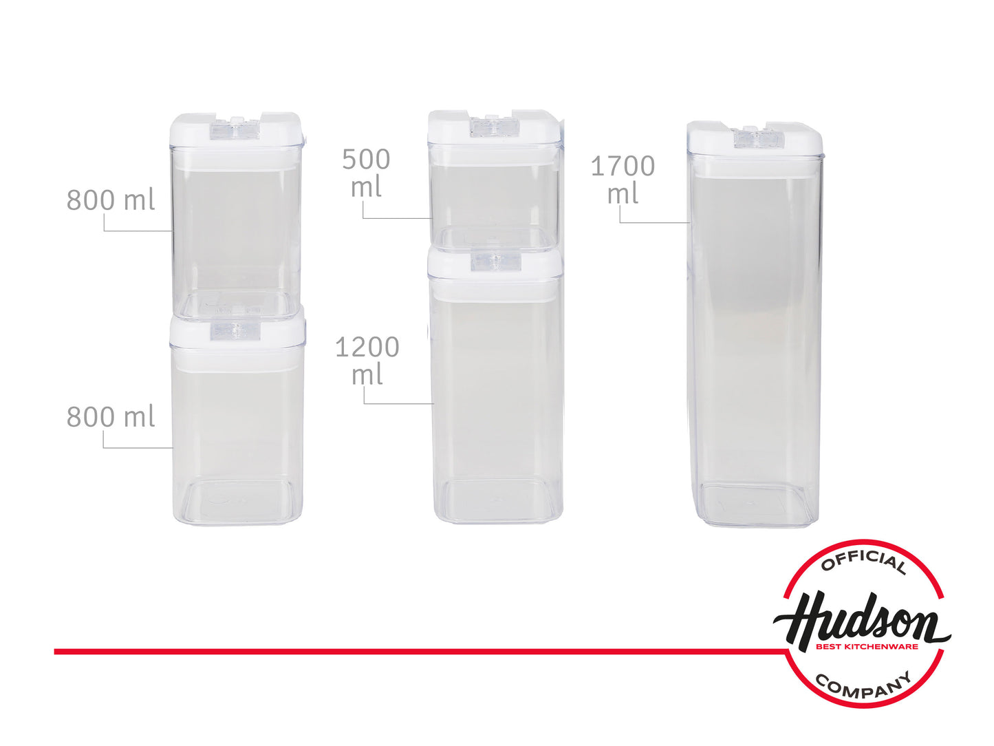 SET FRASCO PLÁSTICO HERMÉTICO CON TAPA  X5