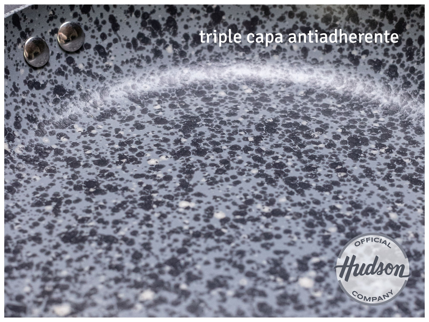 Batería De Cocina Hudson Granito Negro 15 Piezas Ngra02