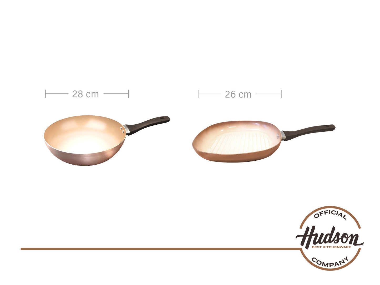 Set Bateria Cobre + Wok + Bifera Linea Hudson