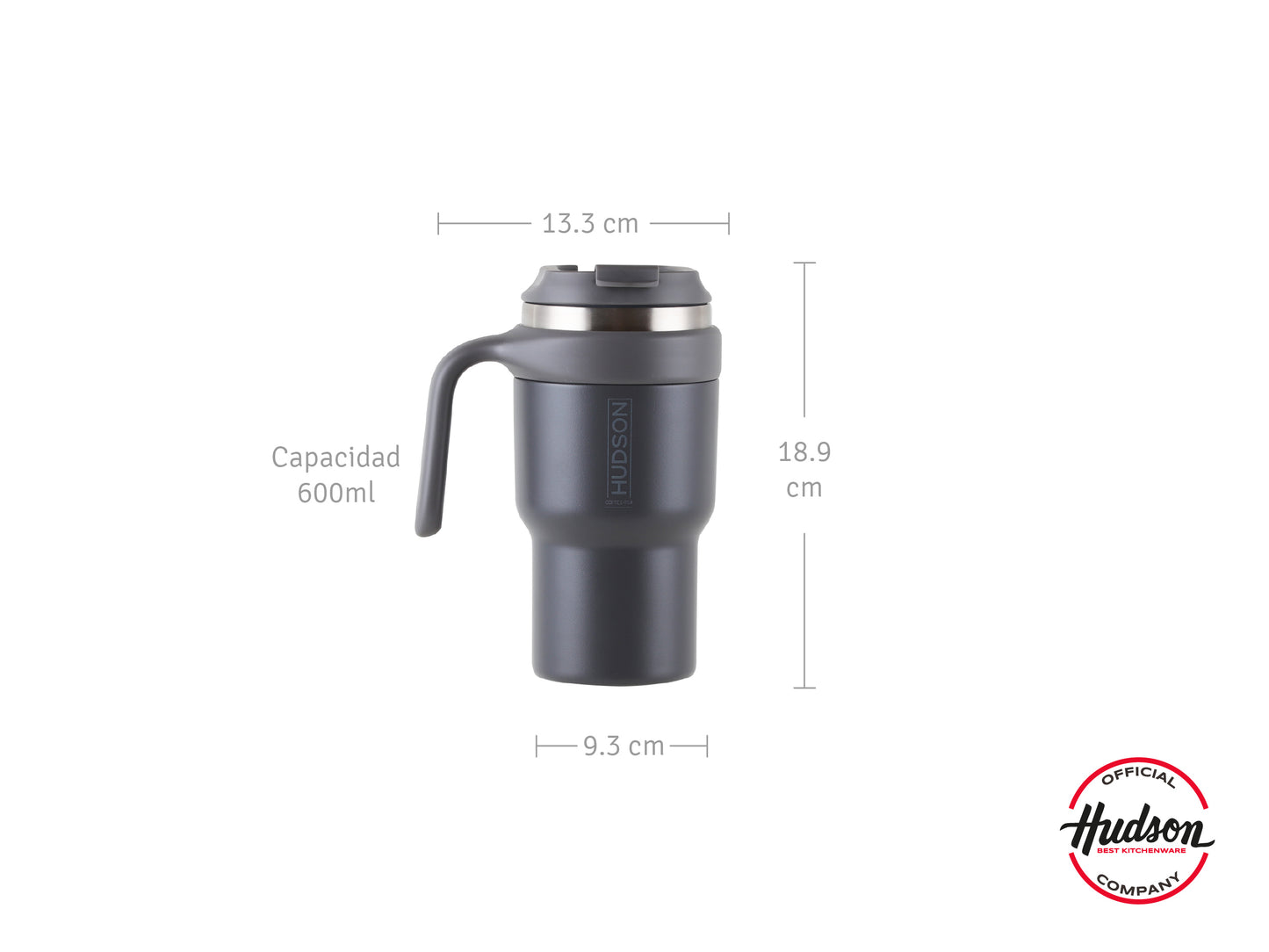 Vaso Térmico Para Café De 600ml Color Gris
