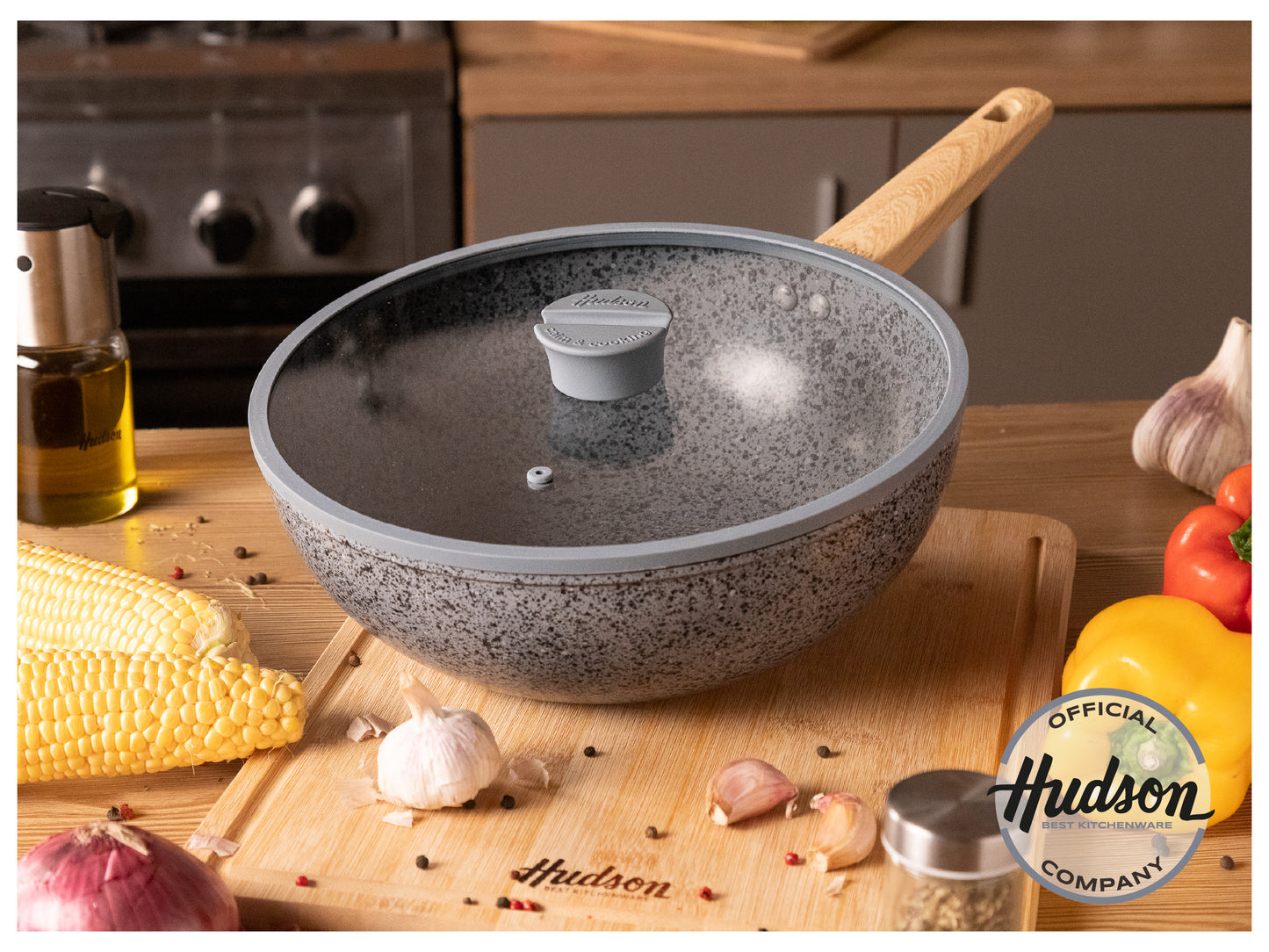 Nuevo Wok STONE 28 cm para Inducción con Antiadherente