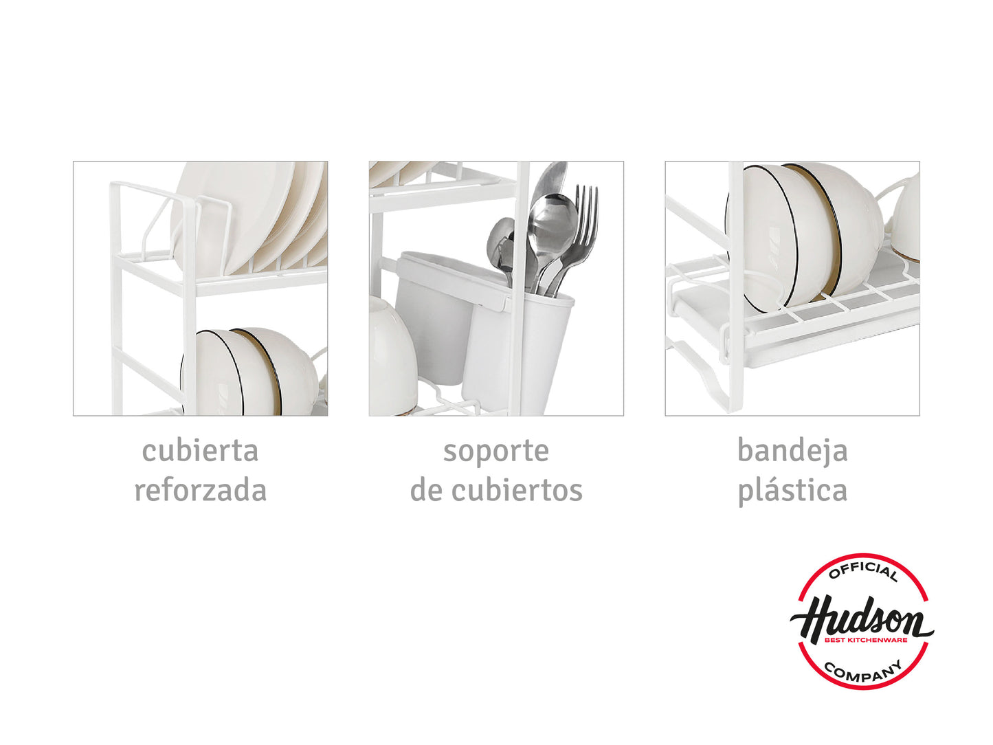 Escurridor De Platos Blanco 2pisos Chico Linea Hudson Cocina