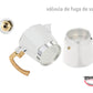 Set Cafetera Italiana Blanca + 2 Pocillos + Plato