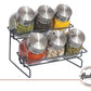 Especieros de vidrio x 6 con rack