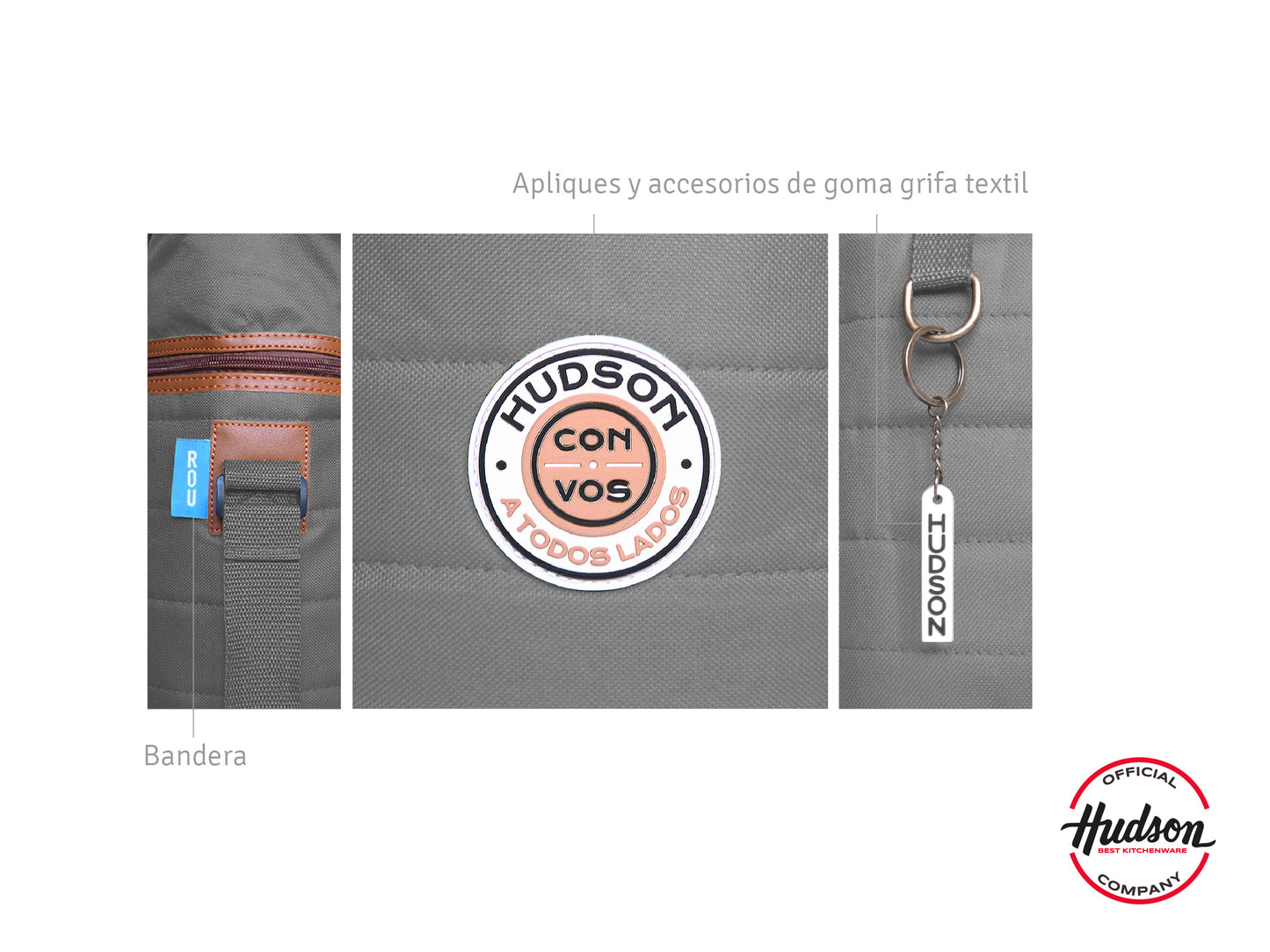 Mochila Matera Gris Reforzada En Poliéster