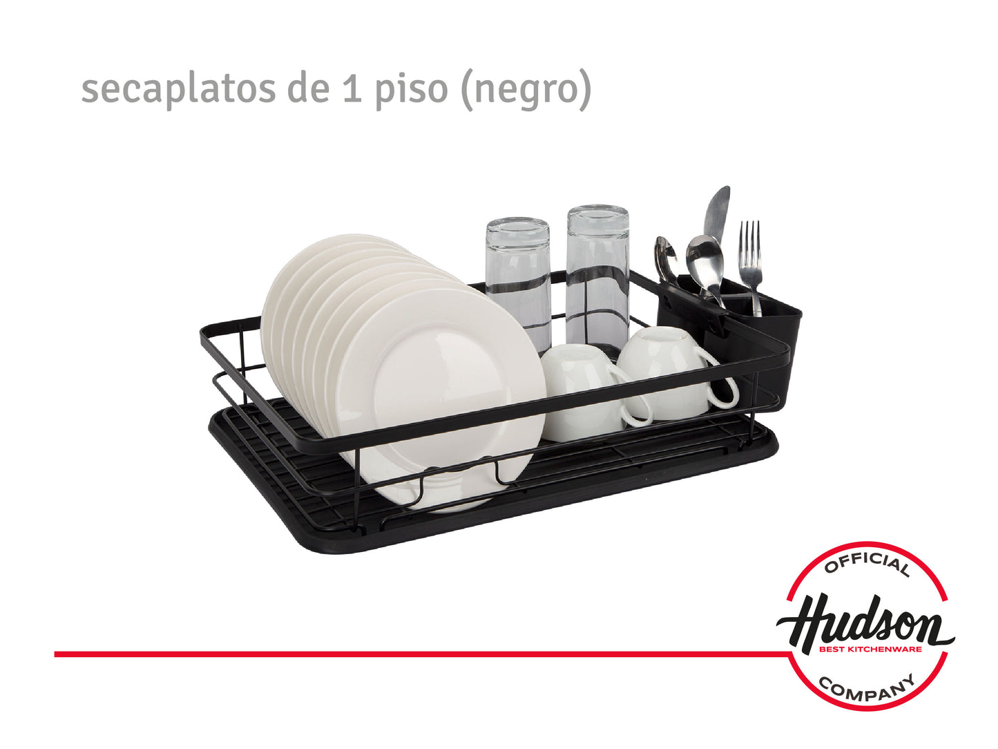 Escurridor De Platos Negro 1 Piso Nuevo Linea Hudson Cocina