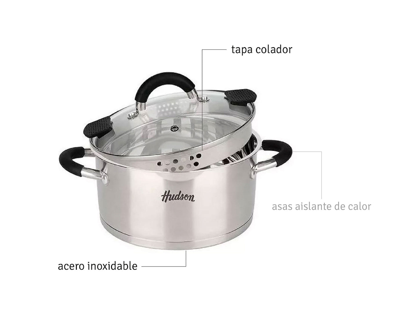 Cacerola Hudson De Acero Inoxidable 24 Cm