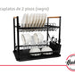 Escurridor De Platos Negro 2 Pisos Madera Hudson Cocina