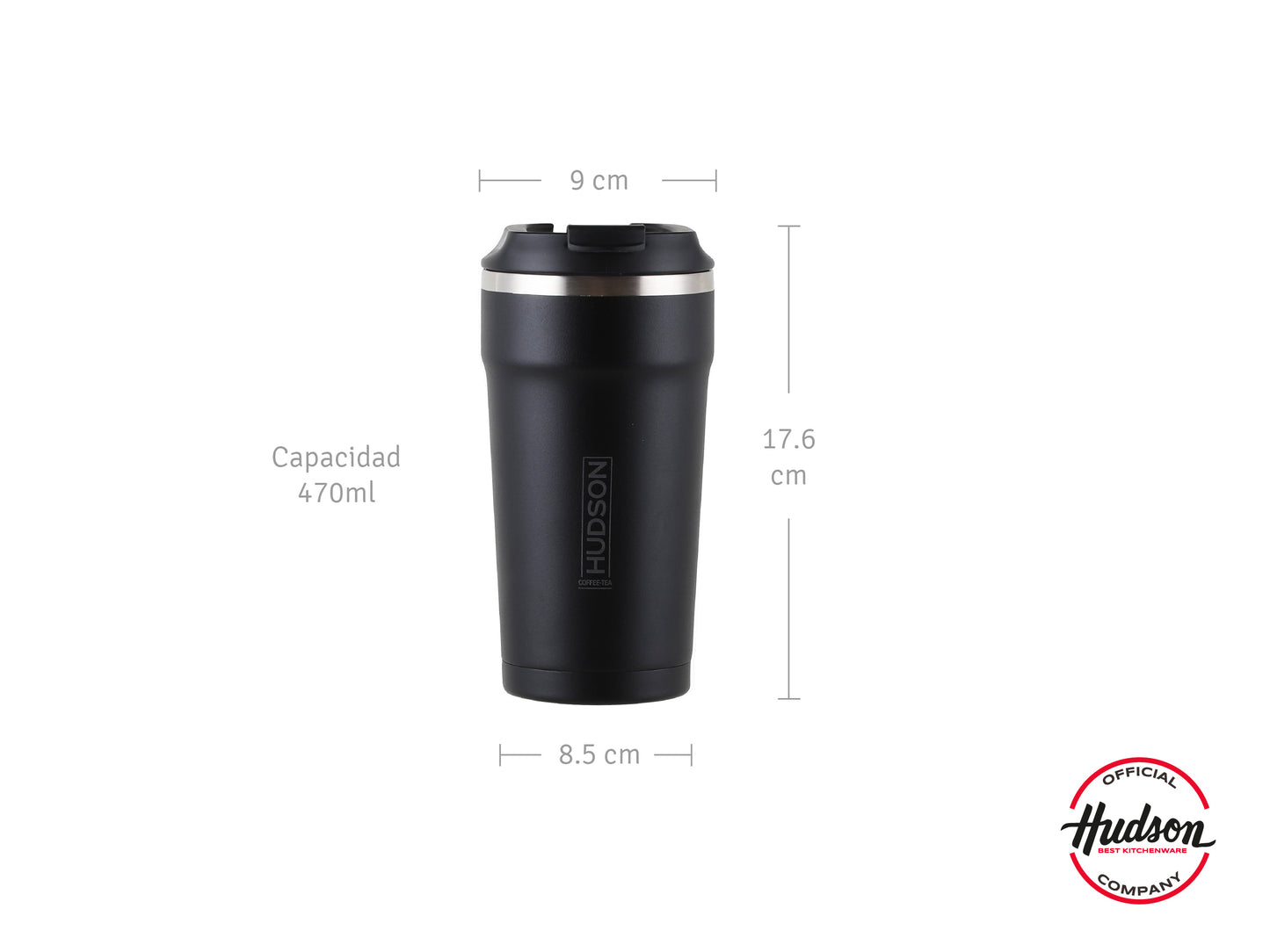 Vaso Térmico Para Café De 470ml Color Negro