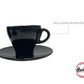 Set Cafetera Italiana Total Black + 2 Pocillos + Plato