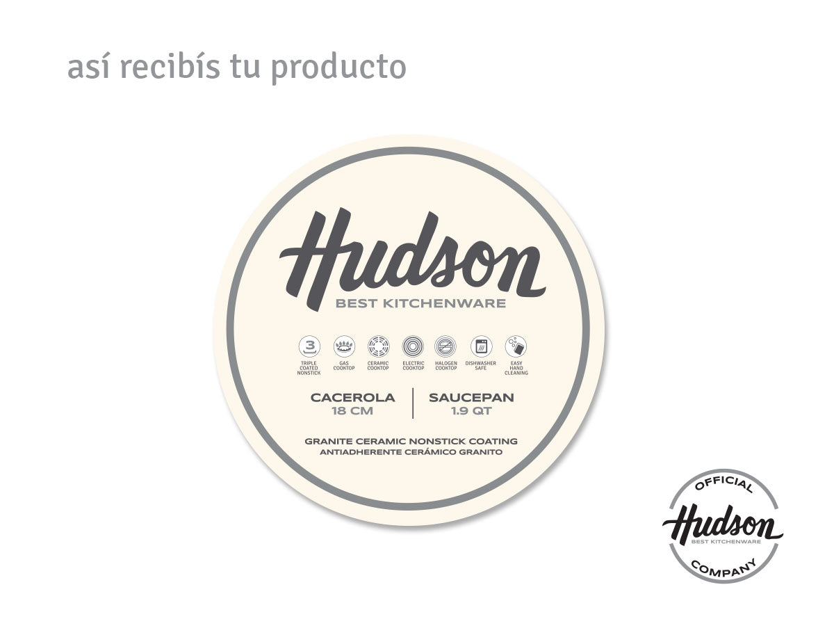 Cacerola Antiadherente Ceramico Hudson Granito 18 Cm