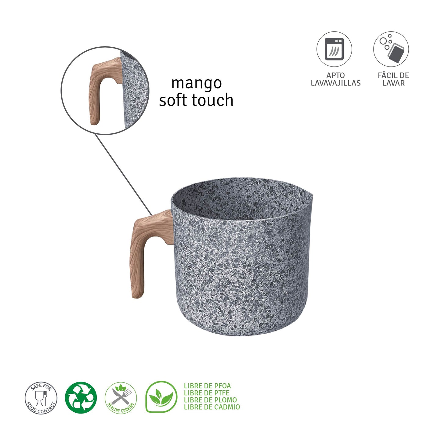 Jarro Hervidor Aluminio 14 CM Inducción GRANITO Stone