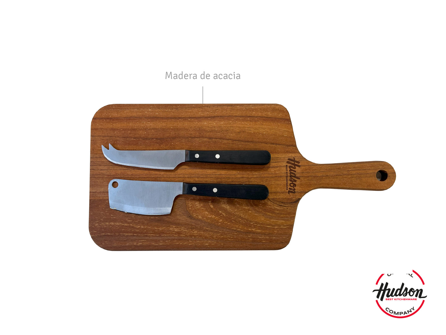 Set De Tabla De Picar Y 2 Cuchillos Para Queso