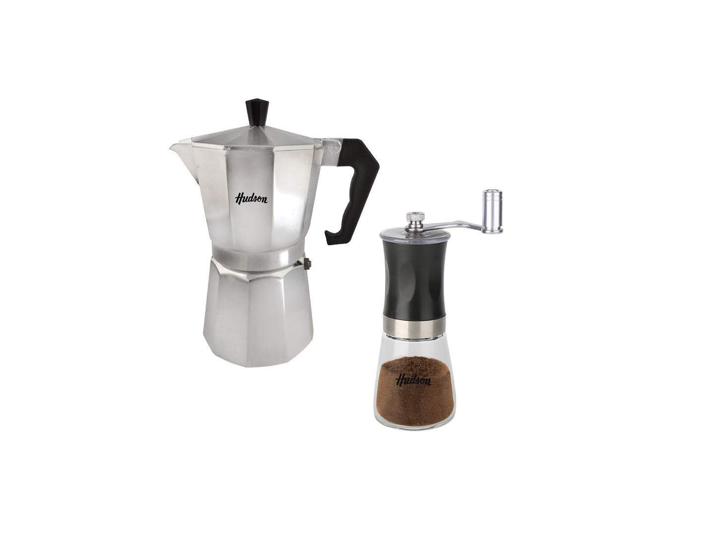 Set de Cafetera Italiana y Molinillo de Café