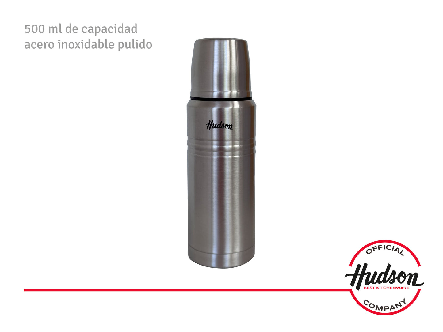 Termo de Acero Pulido De Acero Inoxidable 500 Ml - 50% de descuento en la 2 unidad