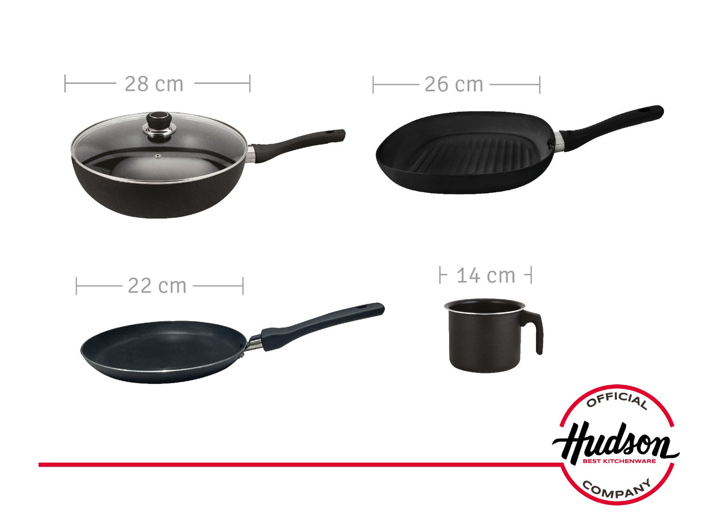Batería de Cocina de 10 Piezas Aluminio Negro