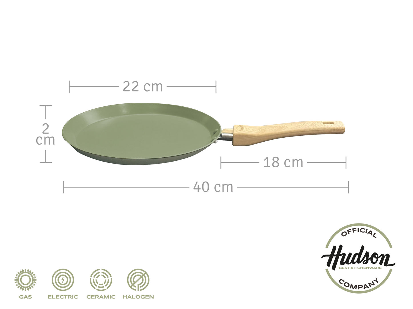 Panquequera Hudson Olive 22 Cm Con Antiadherente