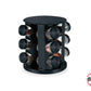 Especiero Giratorio De 12 Frascos Acero Inox Negro