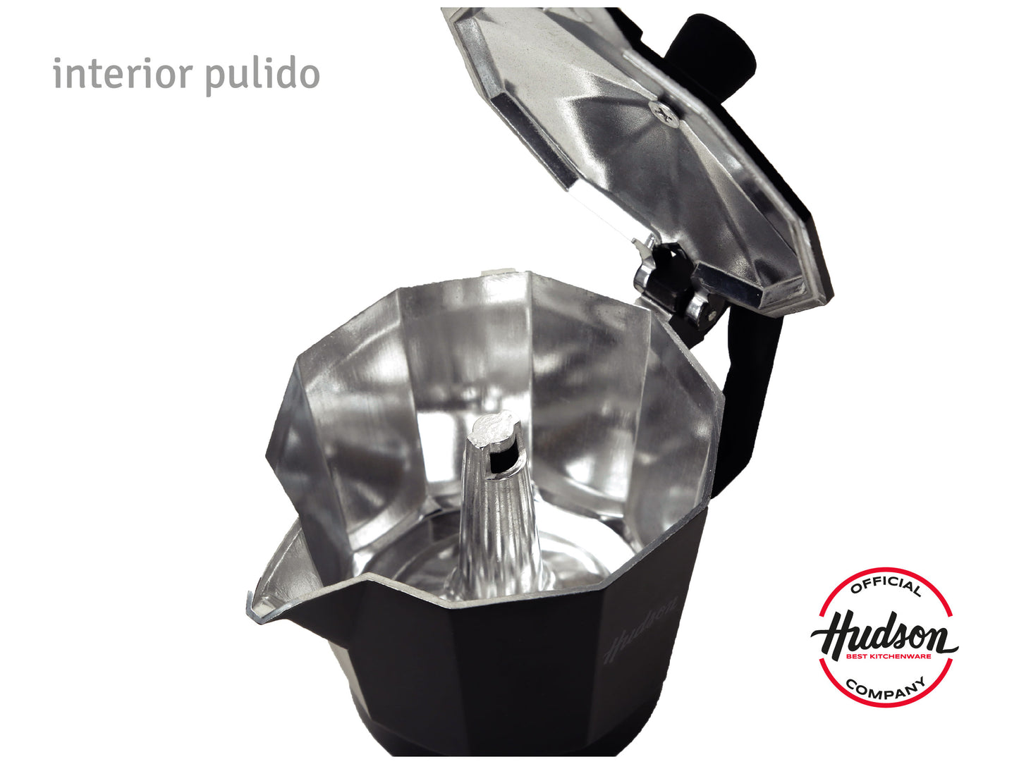 Set Cafetera Italiana Total Black + 2 Pocillos + Plato
