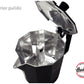 Set Cafetera Italiana Total Black + 2 Pocillos + Plato
