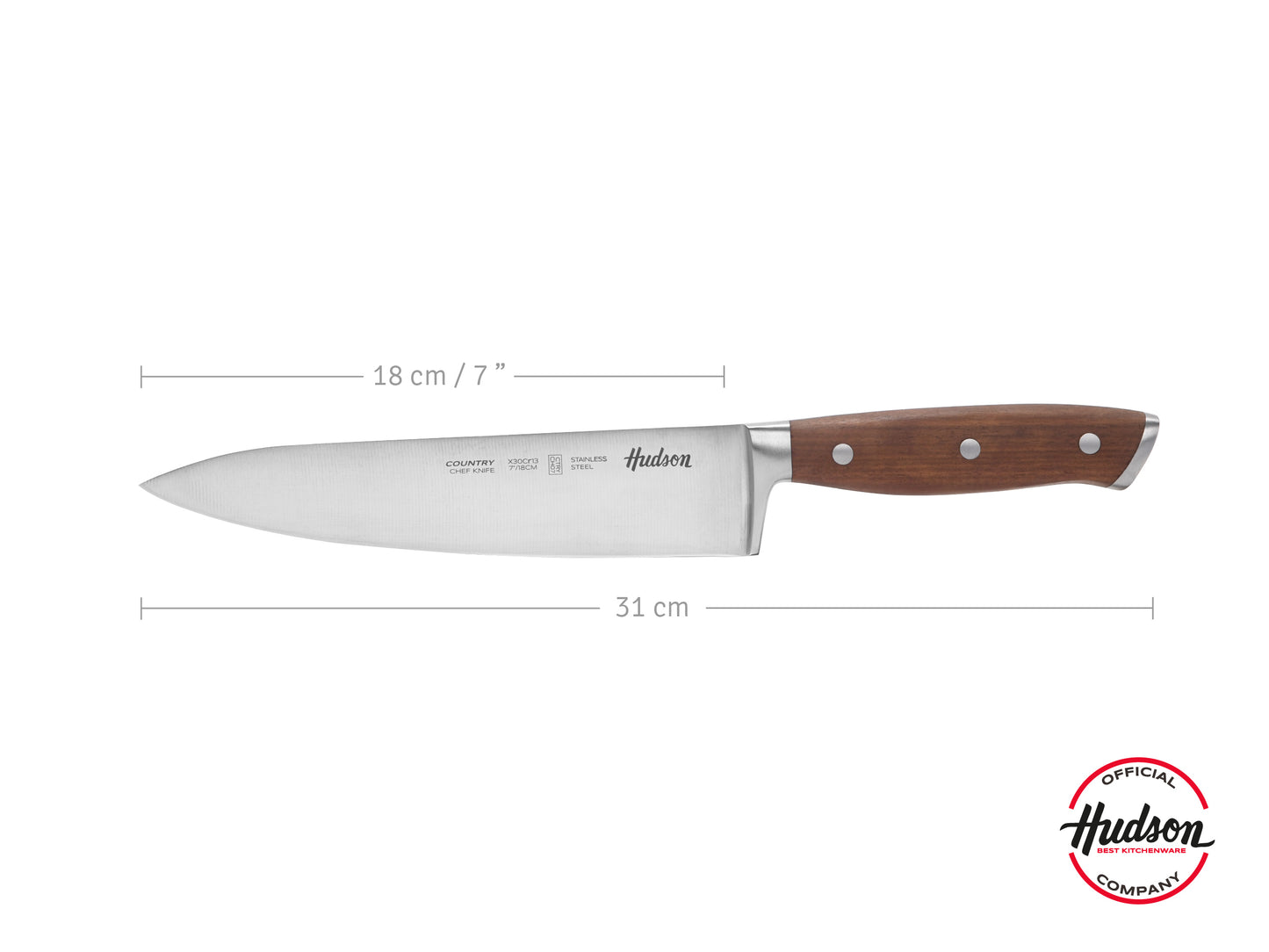 Cuchillo Chef 7 Acero Inoxidable Mango Madera