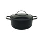 Bateria De Aluminio Negra Con Tapa De Silicona 5 Piezas