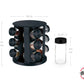 Especiero Giratorio De 12 Frascos Acero Inox Negro
