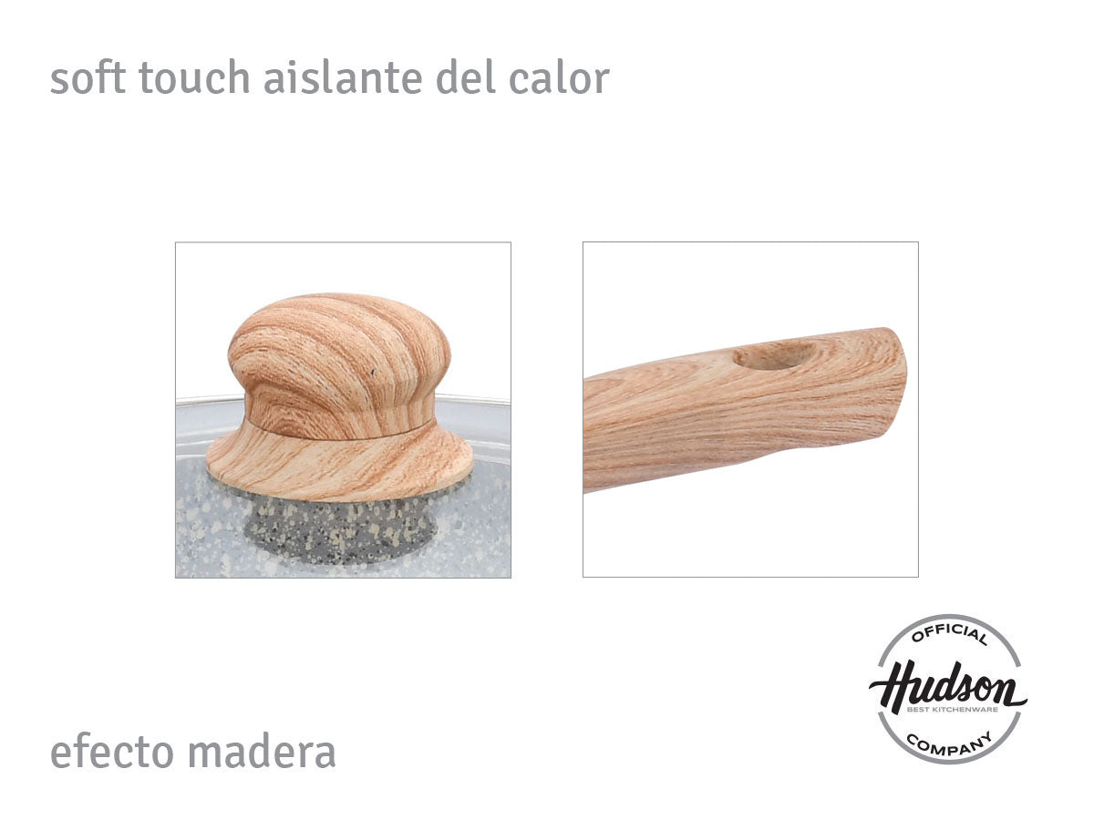 Cacerola Antiadherente Ceramico Hudson Granito 18 Cm