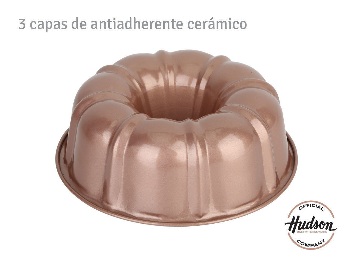 Molde Flan/budín Hudson Con Antiadherente Cerámico 25 Cm