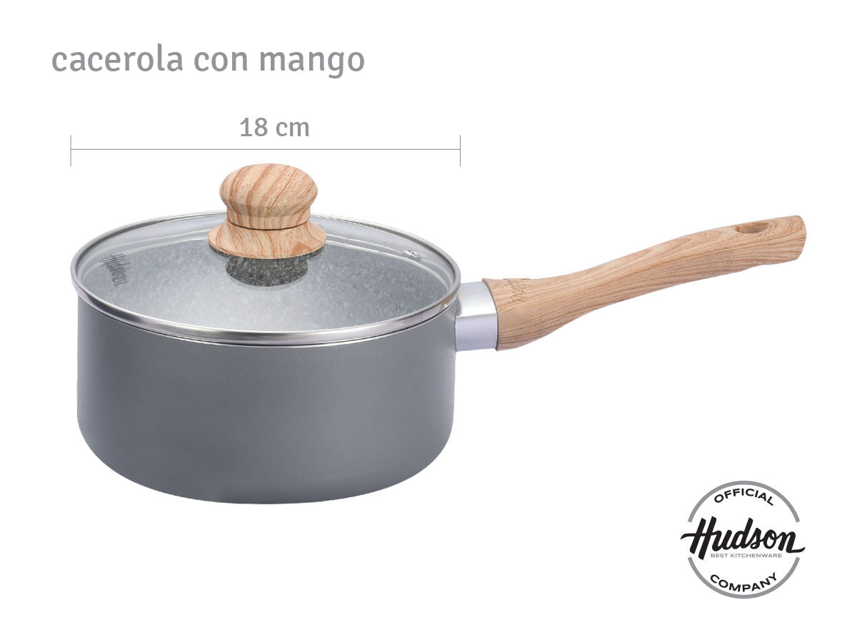 Batería De Cocina Hudson   Antiadherente Granito 5 Piezas