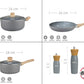 Kit Granito de 12 Piezas + Utensilios + Molinillos HUDSON