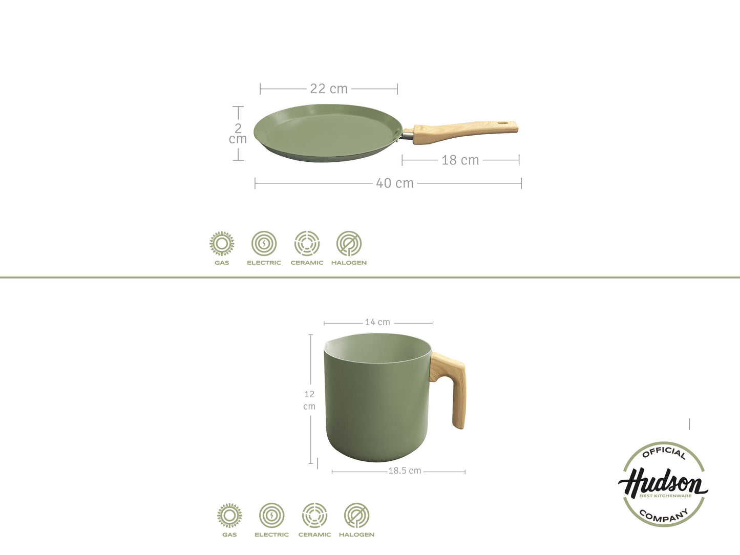 Batería De Cocina de 7 Piezas Línea Olive