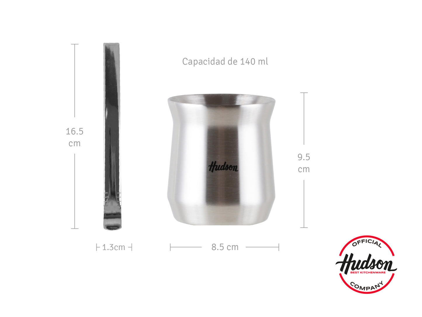 Mate Vaso De Acero Inoxidable Color Acero Pulido