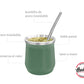 SET MATE ACERO INOX CON BOMBILLA VASO VERDE