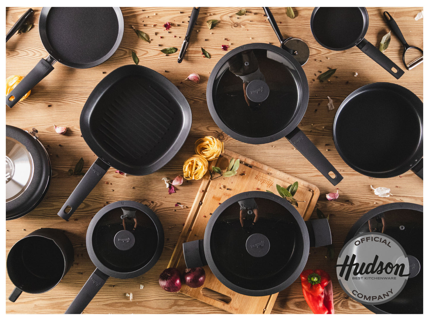 Batería De Aluminio Antiadherente 5 Piezas Hudson