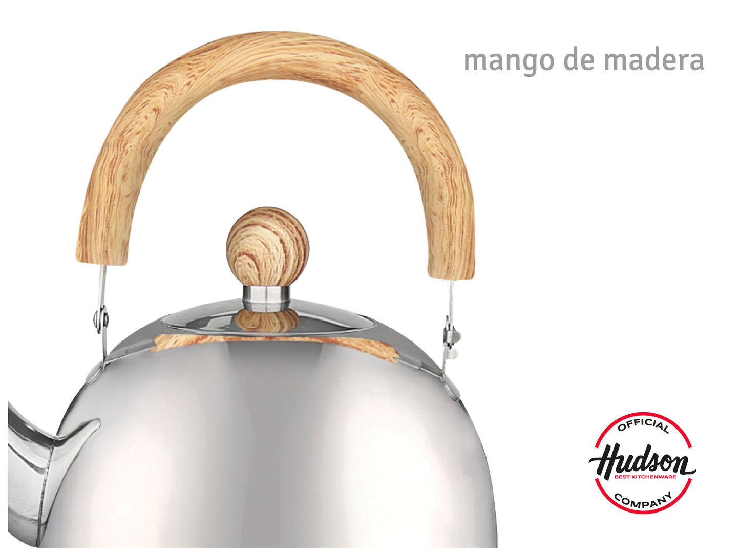 Pava Acero Inoxidable 1,5lts Pico Matero Mango Madera Normal