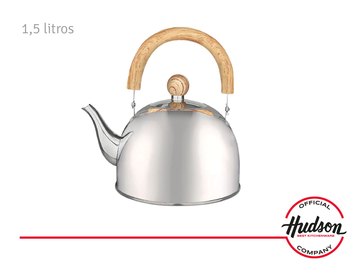 Pava Acero Inoxidable 1,5lts Pico Matero Mango Madera Normal