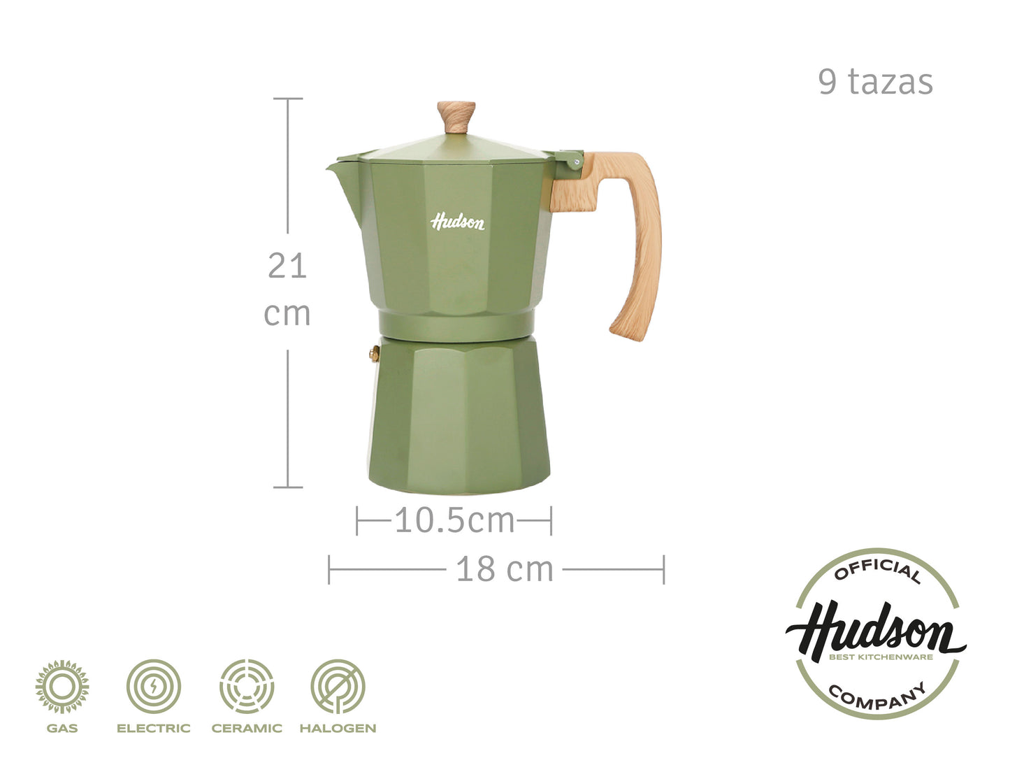 Cafetera Aluminio Olive Tipo Italiana 9 Tazas