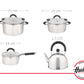 Set Acero Inox Bateria + Caldera Pico Hudson Oficial