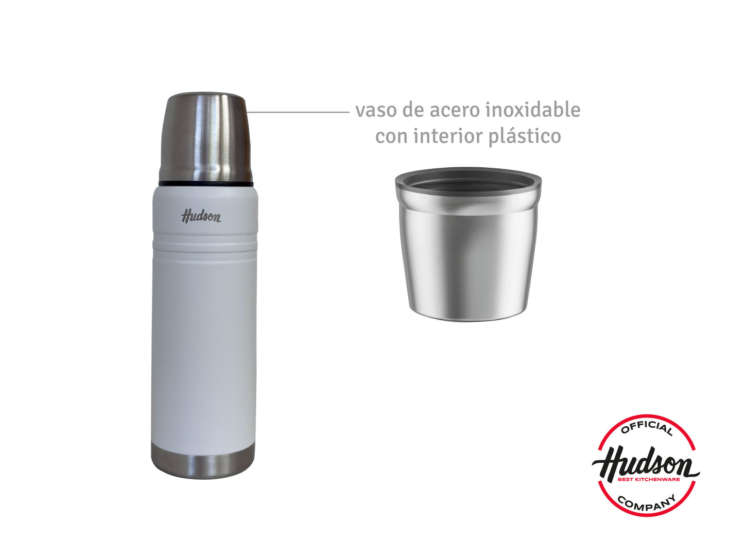 Termo Hudson Acero Blanco De Acero Inoxidable 500 Ml