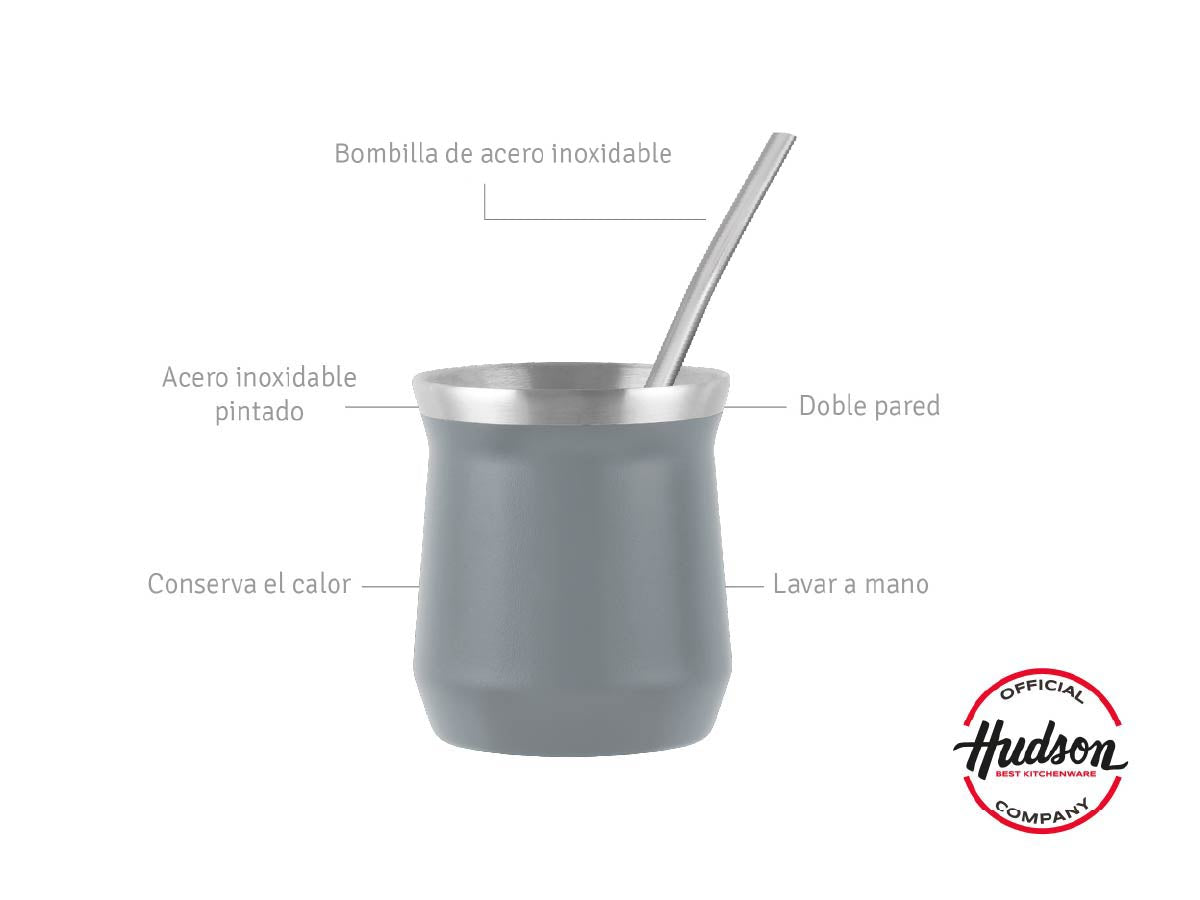 Mate Vaso De Acero Inoxidable Gris